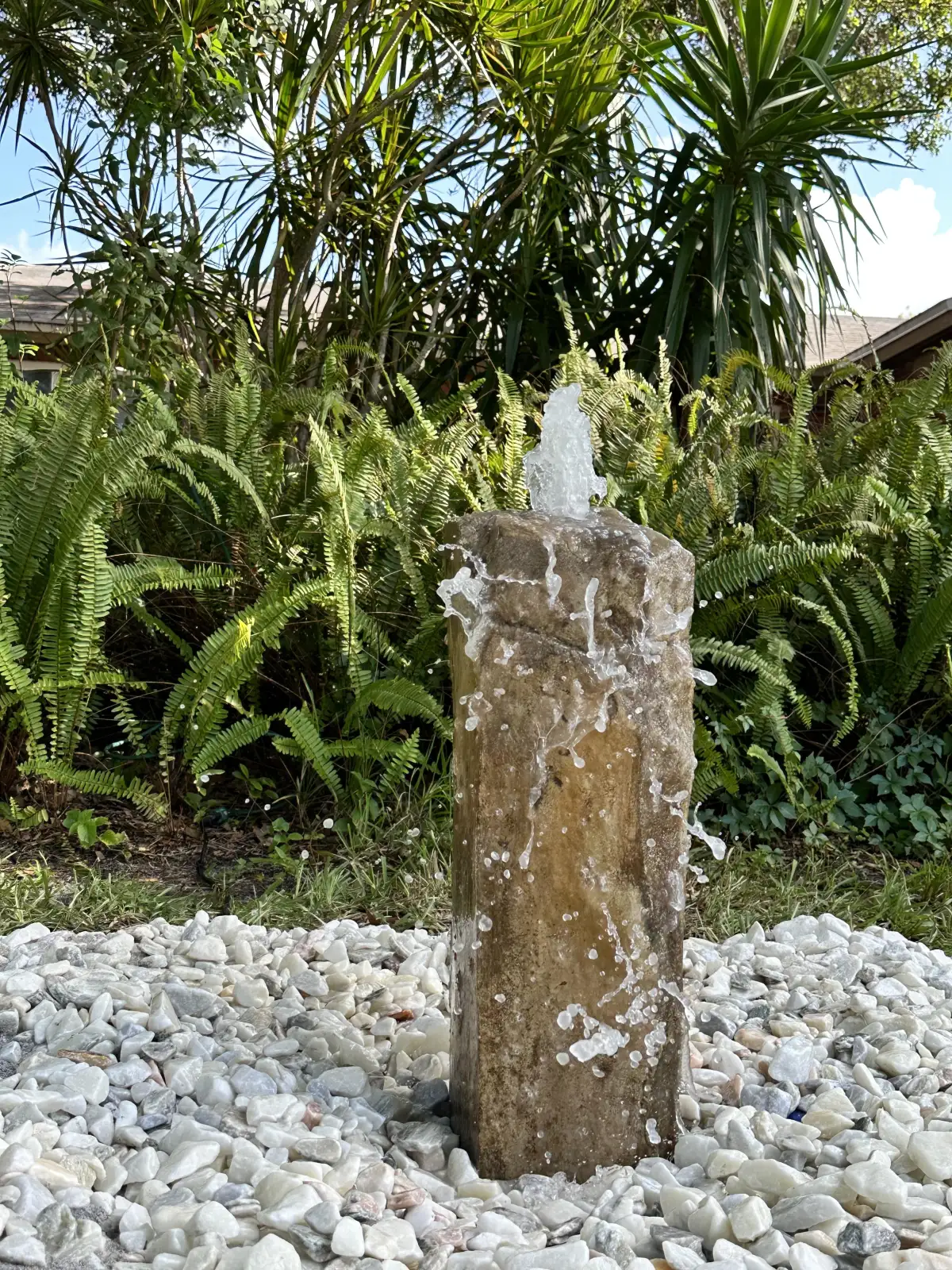 Custom concrete sculpture with naturalistic rock formation