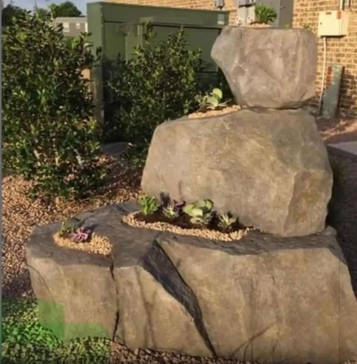 Decorative concrete walkway with hand-finished texture