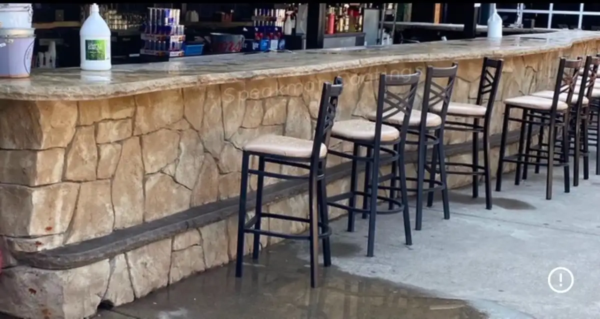Custom hardscape detail with hand-sculpted concrete
