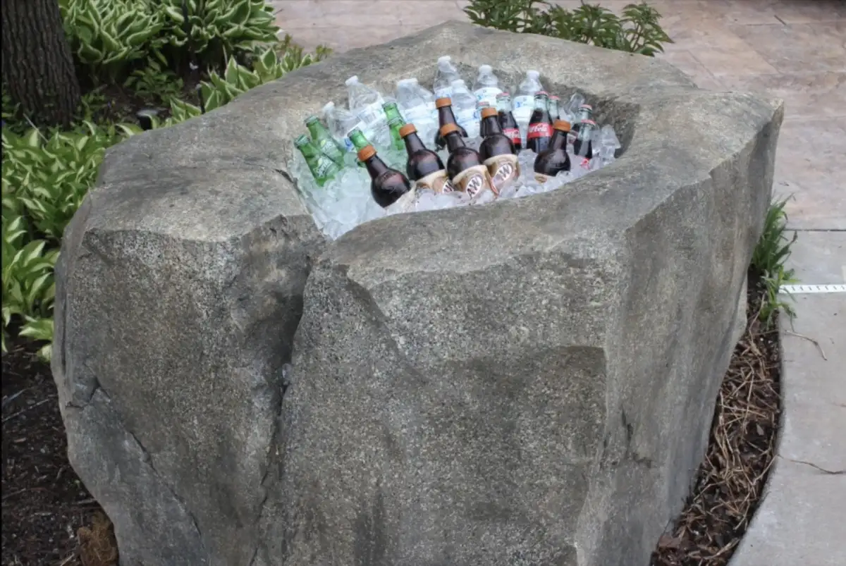 Ice rock sodas outdoor living feature for Clearwater FL Gulf coast pool